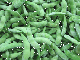 Frozen soybean in pods