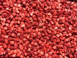 Frozen strawberry dice