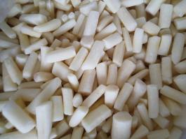 Frozen white asparagus cut