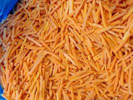 Frozen carrot strips